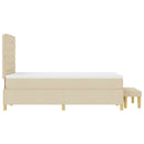Box spring seng med pude med hovedgærde Creme 190 x 120 cm Stof