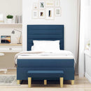 Box spring seng med pude med hovedgærde Blå 190 x 120 cm Stof