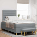 Box spring seng med hovedgærde Lysegrå 200 x 120 cm Stof
