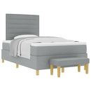 Box spring seng med hovedgærde Lysegrå 200 x 120 cm Stof