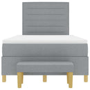 Box spring seng med hovedgærde Lysegrå 200 x 120 cm Stof