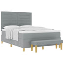 Box spring seng med hovedgærde Lysegrå 190 x 140 cm Stof