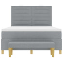 Box spring seng med hovedgærde Lysegrå 190 x 140 cm Stof