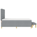 Box spring seng med hovedgærde Lysegrå 190 x 140 cm Stof