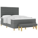 Box spring seng med hovedgærde Mørkegrå 190 x 140 cm Stof