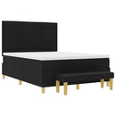 Box spring seng med hovedgærde Sort 190 x 140 cm Stof