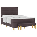 Box spring seng med hovedgærde Mørkebrun 190 x 140 cm Stof