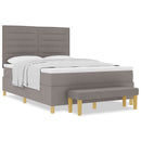Box spring seng med hovedgærde Gråbrun 190 x 140 cm Stof