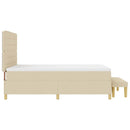 Box spring seng med hovedgærde Creme 190 x 140 cm Stof
