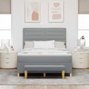 Box spring seng med pude Lysegrå 200 x 140 cm Stof