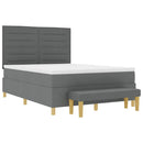 Box spring seng med pude Mørkegrå 200 x 140 cm Stof