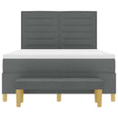 Box spring seng med pude Mørkegrå 200 x 140 cm Stof