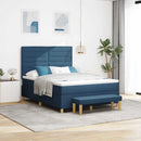 Box spring seng med hovedgærde Blå 200 x 140 cm Stof