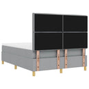 Box spring seng med pude Lysegrå 200 x 160 cm Stof