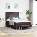 Box spring seng med hovedgærde Mørkebrun 200 x 160 cm Stof