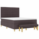 Box spring seng med hovedgærde Mørkebrun 200 x 160 cm Stof