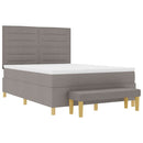 Box spring seng med hovedgærde Gråbrun 200 x 160 cm Stof