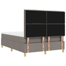Box spring seng med hovedgærde Gråbrun 200 x 160 cm Stof