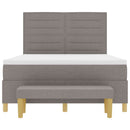 Box spring seng med hovedgærde Gråbrun 200 x 160 cm Stof