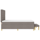 Box spring seng med hovedgærde Gråbrun 200 x 160 cm Stof