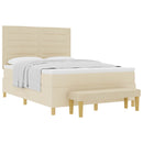 Box spring seng med hovedgærde Creme 200 x 160 cm Stof