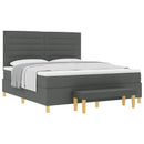 Box spring seng med hovedgærde Mørkegrå 200 x 180 cm Stof
