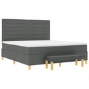 Box spring seng med hovedgærde Mørkegrå 200 x 180 cm Stof