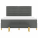 Box spring seng med hovedgærde Mørkegrå 200 x 180 cm Stof