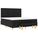 Box spring seng med hovedgærde Sort 200 x 180 cm Stof