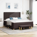 Box spring seng med hovedgærde Mørk Brun 200 x 180 cm Stof