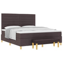 Box spring seng med hovedgærde Mørk Brun 200 x 180 cm Stof