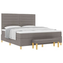 Box spring seng med hovedgærde Gråbrun 180 x 200 cm Stof