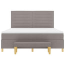 Box spring seng med hovedgærde Gråbrun 180 x 200 cm Stof