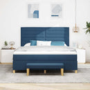 Box spring seng med hovedgærde Blå 200 x 180 cm Stof