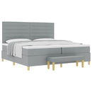 Box spring seng med madras Lysegrå 200 x 200 cm Stof
