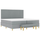 Box spring seng med madras Lysegrå 200 x 200 cm Stof