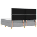 Box spring seng med madras Lysegrå 200 x 200 cm Stof