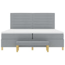 Box spring seng med madras Lysegrå 200 x 200 cm Stof