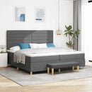 Box spring seng med madras Mørkegrå 200 x 200 cm Stof