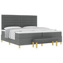 Box spring seng med madras Mørkegrå 200 x 200 cm Stof
