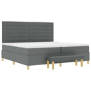 Box spring seng med madras Mørkegrå 200 x 200 cm Stof