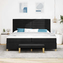 Box spring seng med madras Sort 200 x 200 cm Stof