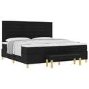 Box spring seng med madras Sort 200 x 200 cm Stof
