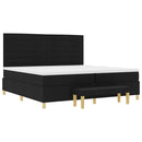 Box spring seng med madras Sort 200 x 200 cm Stof