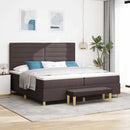 Box spring seng med madras Mørkebrun 200 x 200 cm Stof