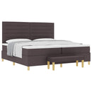 Box spring seng med madras Mørkebrun 200 x 200 cm Stof