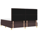 Box spring seng med madras Mørkebrun 200 x 200 cm Stof