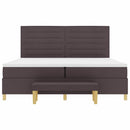 Box spring seng med madras Mørkebrun 200 x 200 cm Stof