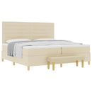 Box spring seng med madras Creme 200 x 200 cm Stof