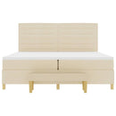 Box spring seng med madras Creme 200 x 200 cm Stof